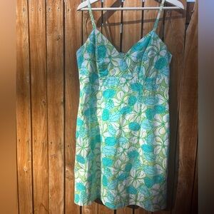 Lilly Pulitzer Green and Blue Floral Summer Dress